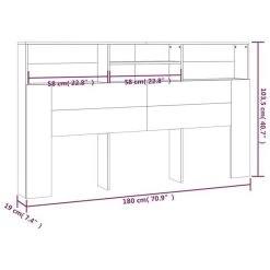 Armoire De Tête De Lit Blanc Brillant 180x19x103,5 Cm -Magasin De Meubles De Chambre À Coucher armoire de tete de lit blanc brillant 180x19x103 5 cm 3666722768030 1421937