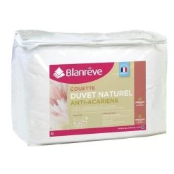 BLANREVE Couette Naturelle Duvet Percale De Coton - Anti-acariens - 220x240cm