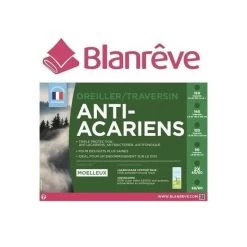 BLANREVE Lot De 2 Oreillers Anti-acariens 60 Cm -Magasin De Meubles De Chambre À Coucher blanreve lot de 2 oreillers anti acariens 60 cm 3245841175884 513445