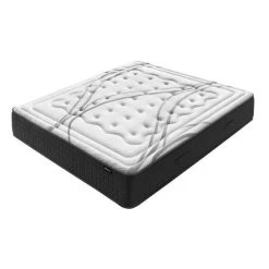 BOBOCHIC Matelas CARESSE 160x200 Cm - 28 Cm - Mémoire De Forme - Ressorts - Anti Acariens Et Anti Bactériens