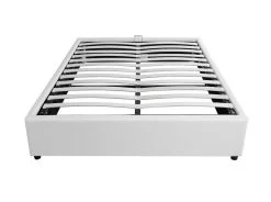 Cadre De Lit 140x190 Cm Avec Coffre Simili Blanc Lola