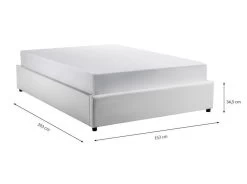 Cadre De Lit 140x190 Cm Avec Coffre Simili Blanc Lola -Magasin De Meubles De Chambre À Coucher cadre de lit 140x190 cm avec coffre simili blanc lola 3700590432089 255457