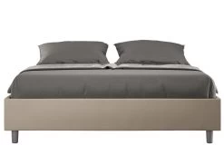 Cadre De Lit 140x190 Cm Simili Cuir Beige Agora