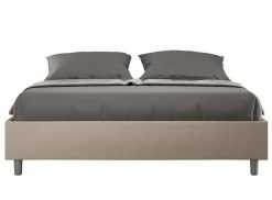 Cadre De Lit 140x200 Cm Simili Cuir Beige Agora