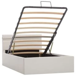 Cadre De Lit à Rangement Avec LED Blanc Similicuir 90x200 Cm 16 Cadre De Lit à Rangement Avec LED Blanc Similicuir 90x200 Cm -Magasin De Meubles De Chambre À Coucher cadre de lit a rangement avec led blanc similicuir 90x200 cm 3666722495554 632658