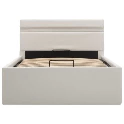 Cadre De Lit à Rangement Avec LED Blanc Similicuir 90x200 Cm 18 Cadre De Lit à Rangement Avec LED Blanc Similicuir 90x200 Cm -Magasin De Meubles De Chambre À Coucher cadre de lit a rangement avec led blanc similicuir 90x200 cm 3666722495554 632660