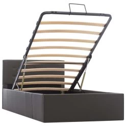 Cadre De Lit à Rangement Hydraulique Gris Similicuir 100x200 Cm -Magasin De Meubles De Chambre À Coucher cadre de lit a rangement hydraulique gris similicuir 100x200 cm 3666722845373 745132