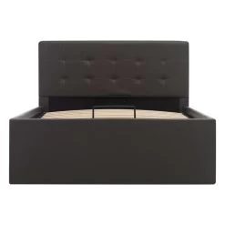 Cadre De Lit à Rangement Hydraulique Gris Similicuir 100x200 Cm -Magasin De Meubles De Chambre À Coucher cadre de lit a rangement hydraulique gris similicuir 100x200 cm 3666722845373 745134