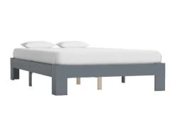 Cadre De Lit Adulte Pin Massif Gris Samba 140x200 Cm