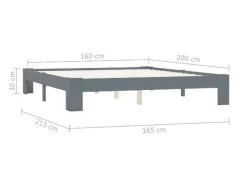 Cadre De Lit Adulte Pin Massif Gris Samba 160x200 Cm -Magasin De Meubles De Chambre À Coucher cadre de lit adulte pin massif gris samba 160x200 cm 8719883677910 387093