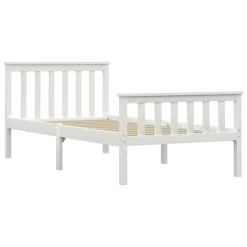 Cadre De Lit Avec 2 Tiroirs Blanc Bois De Pin Massif 90x200 Cm 5 -Magasin De Meubles De Chambre À Coucher cadre de lit avec 2 tiroirs blanc bois de pin massif 90x200 cm 3666722171687 1228030