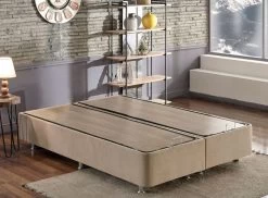 Cadre De Lit Avec Coffre De Rangement Tissu Marron Clair Rika - 6 Tailles