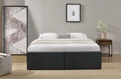 Cadre De Lit Avec Coffre Et 2 Tiroirs 180x200 Cm Simili Cuir Noir Karmi -Magasin De Meubles De Chambre À Coucher cadre de lit avec coffre et 2 tiroirs 180x200 cm simili cuir noir karmi 3557630032316 328799
