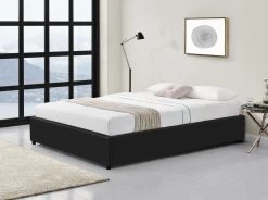 Cadre De Lit Avec Coffre Simili Cuir Noir Lola 140x190 Cm -Magasin De Meubles De Chambre À Coucher cadre de lit avec coffre simili cuir noir lola 140x190 cm 3700538221225 255465