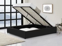 Cadre De Lit Avec Coffre Simili Cuir Noir Lola 140x190 Cm -Magasin De Meubles De Chambre À Coucher cadre de lit avec coffre simili cuir noir lola 140x190 cm 3700538221225 255466