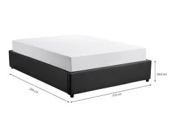 Cadre De Lit Avec Coffre Simili Cuir Noir Lola 140x190 Cm -Magasin De Meubles De Chambre À Coucher cadre de lit avec coffre simili cuir noir lola 140x190 cm 3700538221225 255469