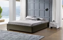 Cadre De Lit Avec Coffre Simili Cuir Taupe Pola 160 -Magasin De Meubles De Chambre À Coucher cadre de lit avec coffre simili cuir taupe pola 160 229755