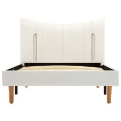 Cadre De Lit Avec LED Blanc Similicuir 90 X 200 Cm 8 -Magasin De Meubles De Chambre À Coucher cadre de lit avec led blanc similicuir 90 x 200 cm 8719883877556 747143