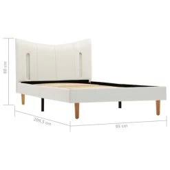 Cadre De Lit Avec LED Blanc Similicuir 90 X 200 Cm 8 -Magasin De Meubles De Chambre À Coucher cadre de lit avec led blanc similicuir 90 x 200 cm 8719883877556 747148
