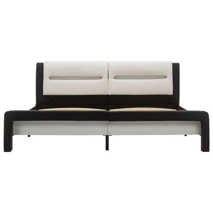 Cadre De Lit Avec LED Noir Et Blanc Similicuir 120 X 200 Cm 3 7 Cadre De Lit Avec LED Noir Et Blanc Similicuir 120 X 200 Cm 3 – Image 5