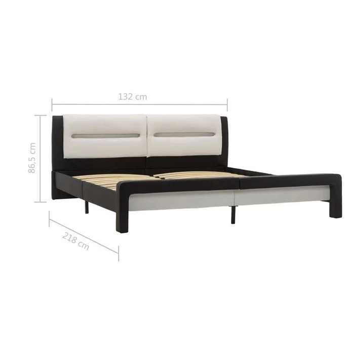 Cadre De Lit Avec LED Noir Et Blanc Similicuir 120 X 200 Cm 3 12 Cadre De Lit Avec LED Noir Et Blanc Similicuir 120 X 200 Cm 3 – Image 10
