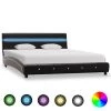 Cadre De Lit Avec LED Noir Similicuir 120x190 Cm -Magasin De Meubles De Chambre À Coucher cadre de lit avec led noir similicuir 120x190 cm 8719883679327 787296