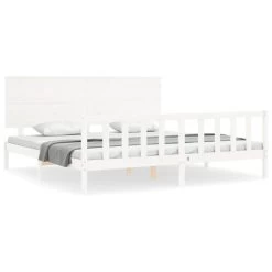 Cadre De Lit Avec Tête De Lit Blanc Super King Bois Massif 15 Cadre De Lit Avec Tête De Lit Blanc Super King Bois Massif -Magasin De Meubles De Chambre À Coucher cadre de lit avec tete de lit blanc super king bois massif 3666722941273 1513942