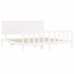Cadre De Lit Avec Tête De Lit Blanc Super King Bois Massif 18 Cadre De Lit Avec Tête De Lit Blanc Super King Bois Massif -Magasin De Meubles De Chambre À Coucher cadre de lit avec tete de lit blanc super king bois massif 3666722941273 1513945