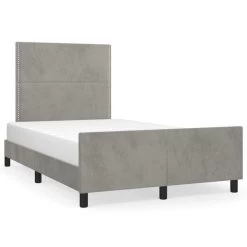 Cadre De Lit Avec Tête De Lit Gris Clair 120x200 Cm -Magasin De Meubles De Chambre À Coucher cadre de lit avec tete de lit gris clair 120x200 cm 3666722900423 1478311