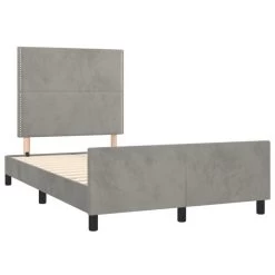 Cadre De Lit Avec Tête De Lit Gris Clair 120x200 Cm -Magasin De Meubles De Chambre À Coucher cadre de lit avec tete de lit gris clair 120x200 cm 3666722900423 1478313