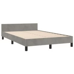 Cadre De Lit Avec Tête De Lit Gris Clair 120x200 Cm -Magasin De Meubles De Chambre À Coucher cadre de lit avec tete de lit gris clair 120x200 cm 3666722900423 1478314
