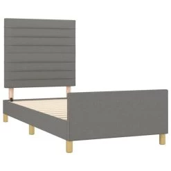 Cadre De Lit Avec Tête De Lit Gris Foncé 100x200 Cm Tissu 3 -Magasin De Meubles De Chambre À Coucher cadre de lit avec tete de lit gris fonce 100x200 cm tissu 8720287436188 1488911