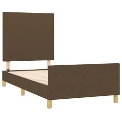 Cadre De Lit Avec Tête De Lit Marron Foncé 90x190 Cm Tissu -Magasin De Meubles De Chambre À Coucher cadre de lit avec tete de lit marron fonce 90x190 cm tissu 3666722845618 1448705