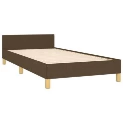 Cadre De Lit Avec Tête De Lit Marron Foncé 90x190 Cm Tissu -Magasin De Meubles De Chambre À Coucher cadre de lit avec tete de lit marron fonce 90x190 cm tissu 3666722845618 1448706