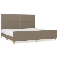 Cadre De Lit Avec Tête De Lit Taupe 200x200 Cm Tissu -Magasin De Meubles De Chambre À Coucher cadre de lit avec tete de lit taupe 200x200 cm tissu 3666722900676 1484314