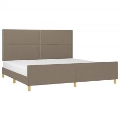 Cadre De Lit Avec Tête De Lit Taupe 200x200 Cm Tissu -Magasin De Meubles De Chambre À Coucher cadre de lit avec tete de lit taupe 200x200 cm tissu 3666722900676 1484315