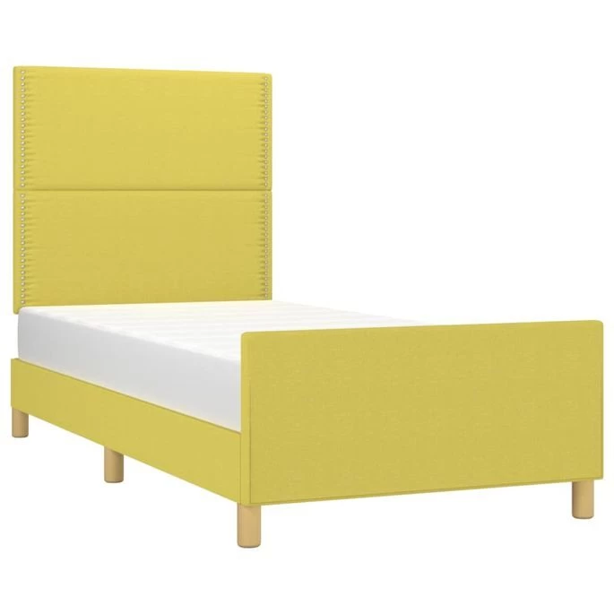 Cadre De Lit Avec Tête De Lit Vert 80x200 Cm Tissu 5 Cadre De Lit Avec Tête De Lit Vert 80x200 Cm Tissu – Image 3