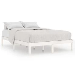 Cadre De Lit Blanc Bois De Pin Massif 150x200 Cm Natura -Magasin De Meubles De Chambre À Coucher cadre de lit blanc bois de pin massif 150x200 cm natura 3666722139489 1314348
