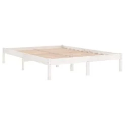 Cadre De Lit Blanc Bois De Pin Massif 150x200 Cm Natura -Magasin De Meubles De Chambre À Coucher cadre de lit blanc bois de pin massif 150x200 cm natura 3666722139489 1314349