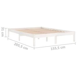 Cadre De Lit Blanc Bois De Pin Massif 150x200 Cm Natura -Magasin De Meubles De Chambre À Coucher cadre de lit blanc bois de pin massif 150x200 cm natura 3666722139489 1314354