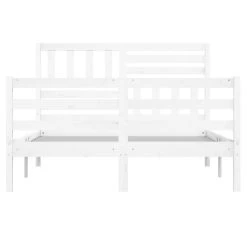 Cadre De Lit Blanc Bois Massif 120x200 Cm 5 -Magasin De Meubles De Chambre À Coucher cadre de lit blanc bois massif 120x200 cm 3666722741958 1438654