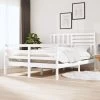 Cadre De Lit Blanc Bois Massif 135x190 Cm Double 6 -Magasin De Meubles De Chambre À Coucher cadre de lit blanc bois massif 135x190 cm double 3666722741309 1438543
