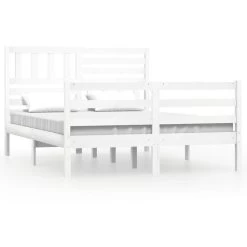 Cadre De Lit Blanc Bois Massif 135x190 Cm Double 6 12 Cadre De Lit Blanc Bois Massif 135x190 Cm Double 6 -Magasin De Meubles De Chambre À Coucher cadre de lit blanc bois massif 135x190 cm double 3666722741309 1438544