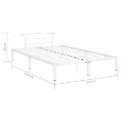Cadre De Lit Blanc Métal 120 X 200 Cm 8 -Magasin De Meubles De Chambre À Coucher cadre de lit blanc metal 120 x 200 cm 8719883989266 628885