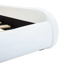 Cadre De Lit Blanc Similicuir 100x200 Cm -Magasin De Meubles De Chambre À Coucher cadre de lit blanc similicuir 100x200 cm 3666722494694 634975