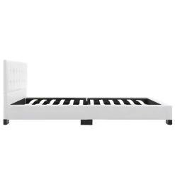 Cadre De Lit Blanc Similicuir 135x190 Cm 2 -Magasin De Meubles De Chambre À Coucher cadre de lit blanc similicuir 135x190 cm 8719883579825 787824