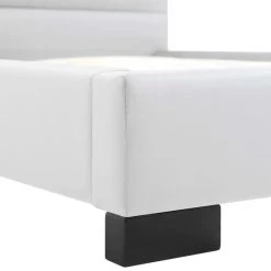 Cadre De Lit Blanc Similicuir 135x190 Cm 2 -Magasin De Meubles De Chambre À Coucher cadre de lit blanc similicuir 135x190 cm 8719883579825 787825