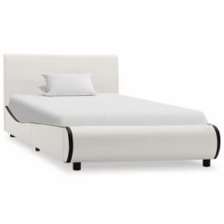 Cadre De Lit Blanc Similicuir 90 X 200 Cm 5 -Magasin De Meubles De Chambre À Coucher cadre de lit blanc similicuir 90 x 200 cm 8719883699219 630787