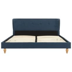 Cadre De Lit Bleu Tissu 135x190 Cm -Magasin De Meubles De Chambre À Coucher cadre de lit bleu tissu 135x190 cm 8719883579337 787752