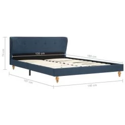 Cadre De Lit Bleu Tissu 135x190 Cm -Magasin De Meubles De Chambre À Coucher cadre de lit bleu tissu 135x190 cm 8719883579337 787756